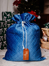 Load image into Gallery viewer, NEW Quilted Velvet Santa Sacks WITH GARLAND