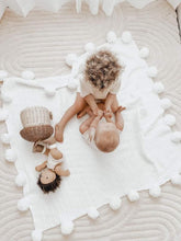 Load image into Gallery viewer, LULU - Nursery & Kids Bedroom Rug - White Square Pom Pom - 120cmx120cm