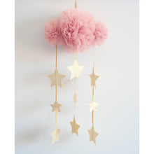 Load image into Gallery viewer, Tulle cloud & star mobile - Blush & Gold - Hope & Jade