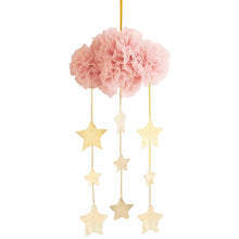 Load image into Gallery viewer, Tulle cloud & star mobile - Blush & Gold - Hope & Jade