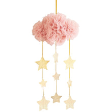 Load image into Gallery viewer, Tulle cloud & star mobile - Blush & Gold - Hope & Jade