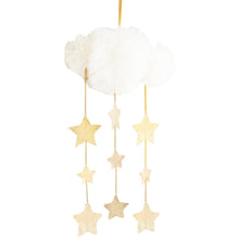 Load image into Gallery viewer, Tulle cloud & star mobile - Ivory & Gold - Hope & Jade