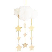 Load image into Gallery viewer, Tulle cloud & star mobile - Ivory & Gold - Hope & Jade
