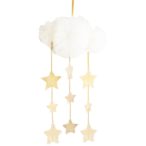 Tulle cloud & star mobile - Ivory & Gold - Hope & Jade