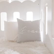 Load image into Gallery viewer, Personalised Baby name cushion -  Metallic