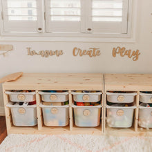 Load image into Gallery viewer, Timber toy storage organisation discs - set of 20