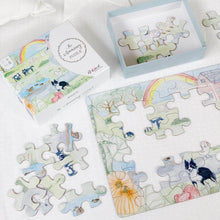 Load image into Gallery viewer, half completed farm yard puzzle with farm animals