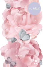 Load image into Gallery viewer, girls pink and purple floral height chart wall sticker