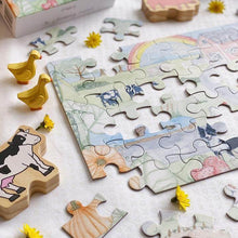 Load image into Gallery viewer, half completed 36 piece kids farm puzzle