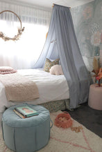 Load image into Gallery viewer, grey canopy in girls teen bedroom