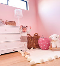 Load image into Gallery viewer, LULU - Nursery & Kids Bedroom Rug - White Square Pom Pom - 120cmx120cm