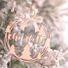 Load image into Gallery viewer, tree wooden wreath ornament design