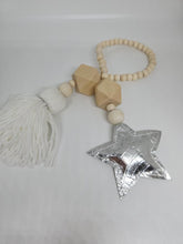 Load image into Gallery viewer, Personalised Velvet Santa sack WITH METALLIC STAR GARLAND