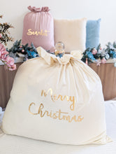 Load image into Gallery viewer, EXTRA LARGE Personalised Velvet Christmas Santa Sack 100cmx100cm WITH GARLAND