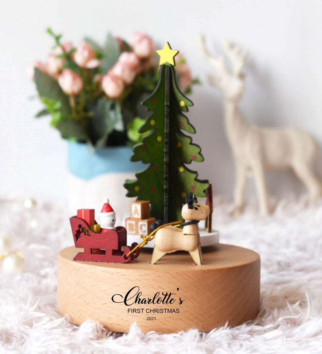 Personalised Christmas Music Box - Santa Sleigh