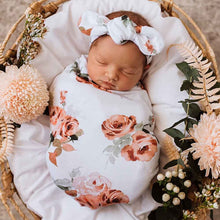 Load image into Gallery viewer, Swaddle &amp; Topknot Set - Rosebud