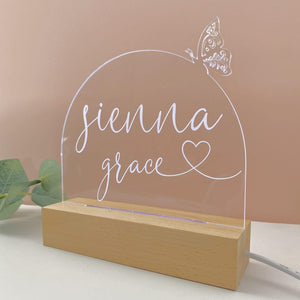 Personalised butterfly night light