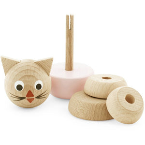 Wooden stacking puzzle - Pink Kitty - Hope & Jade