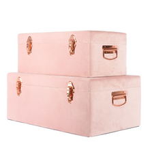 Load image into Gallery viewer, Storage case set Luxe velvet - Dusty Pink and rose gold