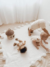 Load image into Gallery viewer, LULU - Nursery &amp; Kids Bedroom Rug - White Square Pom Pom - 120cmx120cm