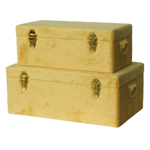 Storage case set Luxe velvet - Mustard and gold