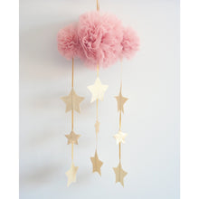Load image into Gallery viewer, Tulle cloud &amp; star mobile - Blush &amp; Gold - Hope &amp; Jade