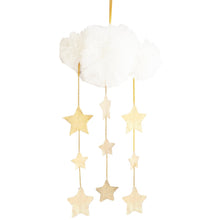Load image into Gallery viewer, Tulle cloud &amp; star mobile - Ivory &amp; Gold - Hope &amp; Jade
