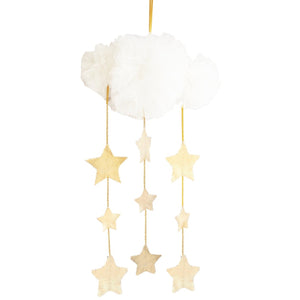 Tulle cloud & star mobile - Ivory & Gold - Hope & Jade