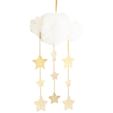 Load image into Gallery viewer, Tulle cloud &amp; star mobile - Ivory &amp; Gold - Hope &amp; Jade