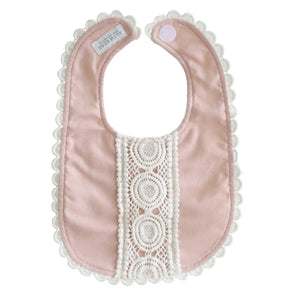 Alimrose pink linen bib for babies