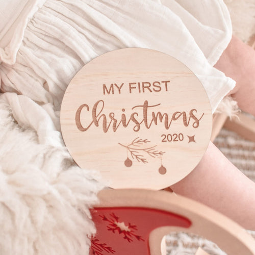 My first christmas mdf dics engraved