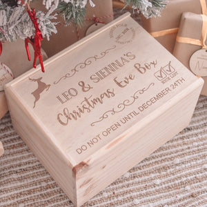 Christmas Eve boxes - Personalised wooden keepsake Christmas Eve boxes