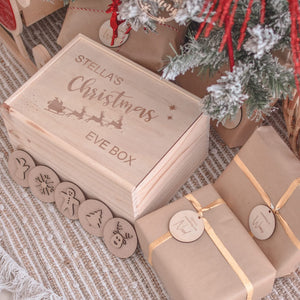 Christmas Eve boxes - Personalised wooden keepsake Christmas eve boxes