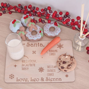 Personalised Santa Tray - Christmas Eve Milk and Cookies for Santa