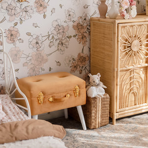 Storage stool luxe velvet - Terracotta and gold