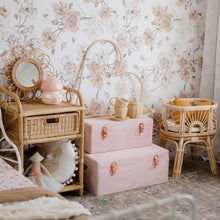 Load image into Gallery viewer, set of two dusty pink storage cases in girls bedroom 