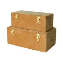 Load image into Gallery viewer, Storage case set Luxe velvet - Terracotta and gold