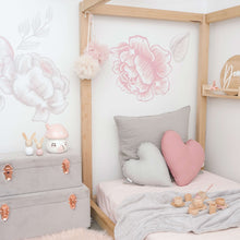 Load image into Gallery viewer, grey storage cases with rose gold handles in girls bedroom