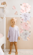 Load image into Gallery viewer, girl standing beside wall height chart decal in bedroom