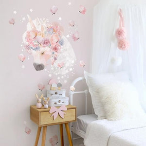 Fabric wall decals Unicorn & Butterflies wall stickers