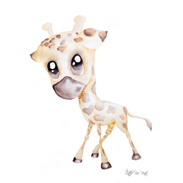 George the Giraffe - Watercolour print - Hope & Jade