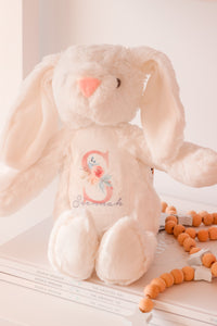Personalised Keepsake Bunny - (2 initial design options and 7 text colours available)