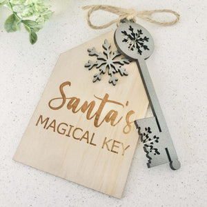 Santa's Magical Key with Wooden Tag