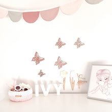 Load image into Gallery viewer, Timber butterflies pink ombre -  set of five