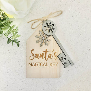 Santa's Magical Key with Wooden Tag